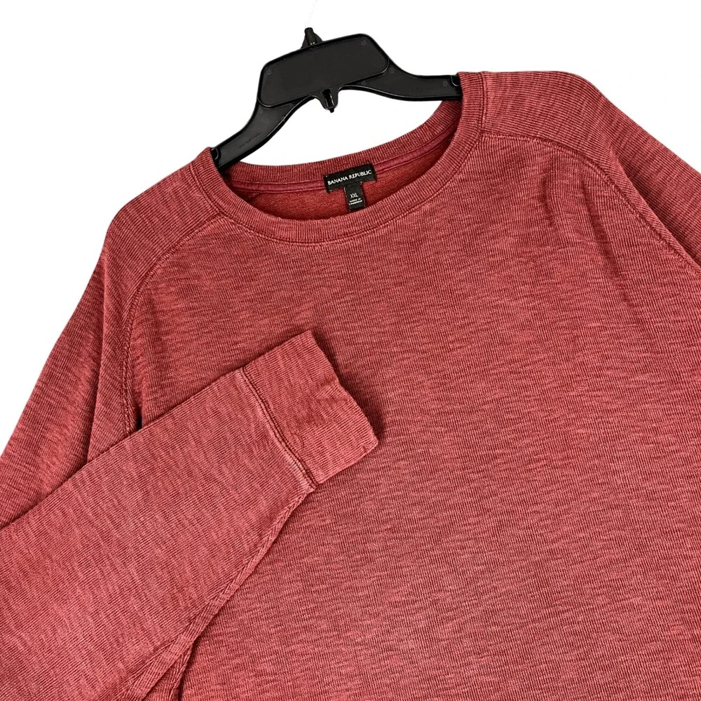 Banana Republic Crewneck Sweatshirt Mens XXL Slub Knit Raglan Sleeve Casual Wear